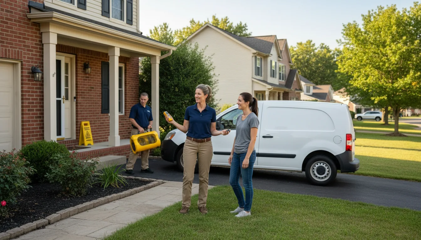 Residential water damage restoration in Logan, IL